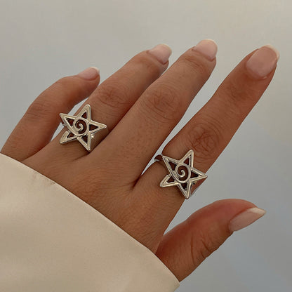 Heart Open Alloy Ring Set