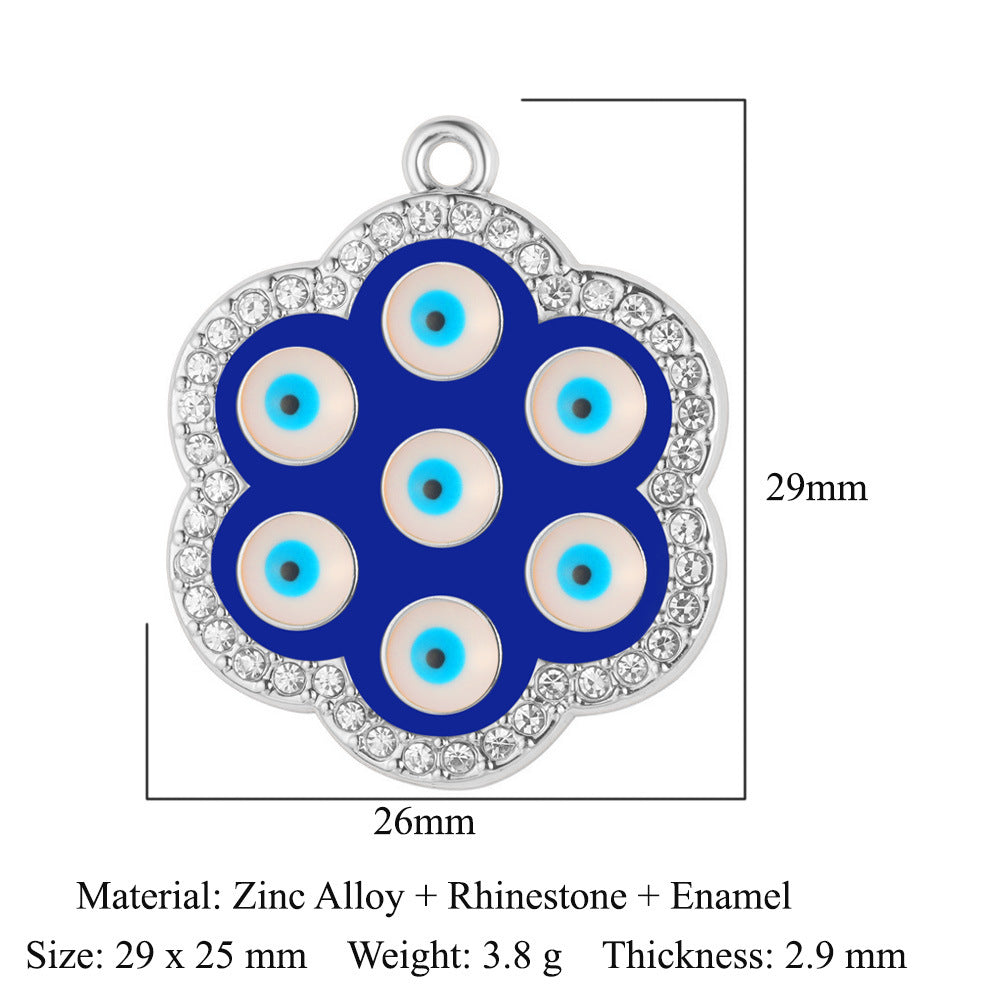 5 pcs/pack, dripping eyes, hang tags, alloy necklaces, pendants.