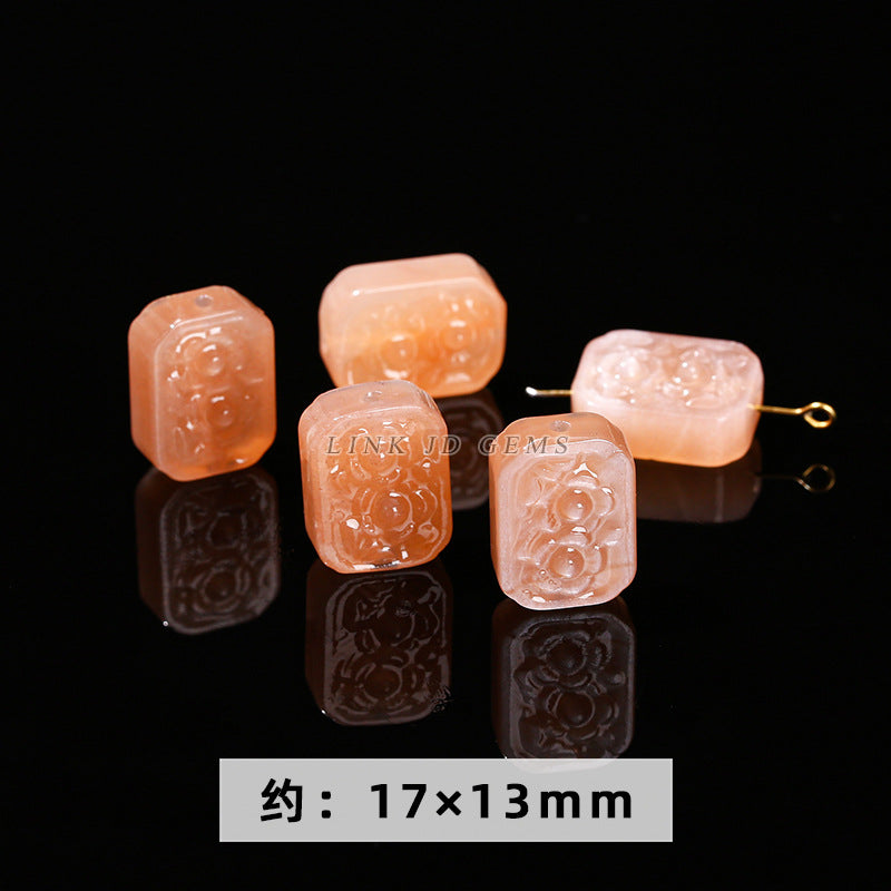 Orange moonstone carving sunstone