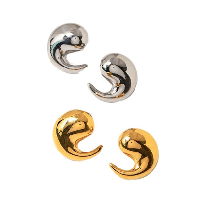 French Polished Hollow Earrings