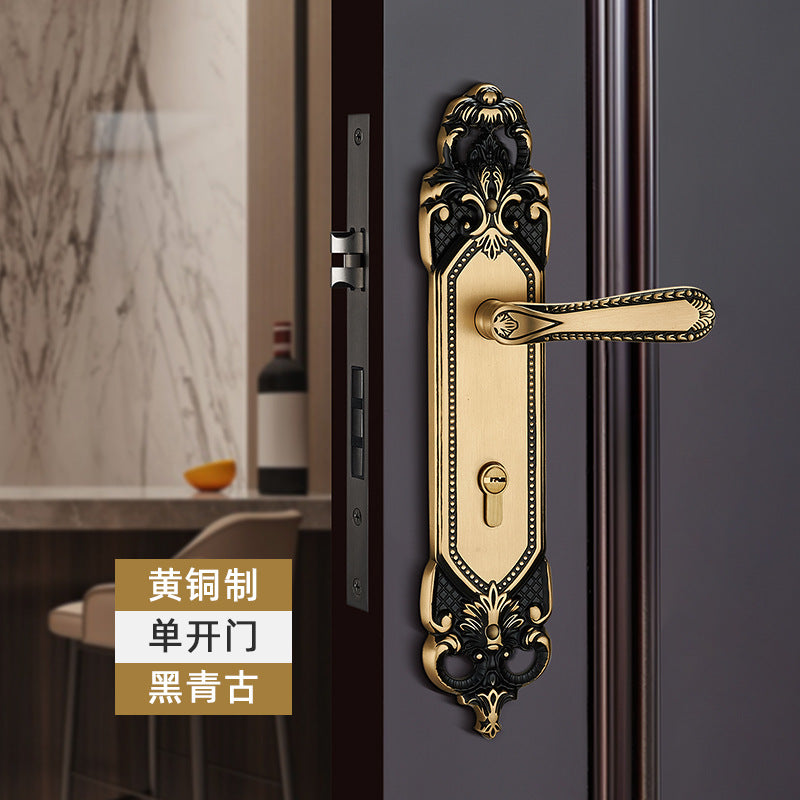 Brass door lock door lock handle