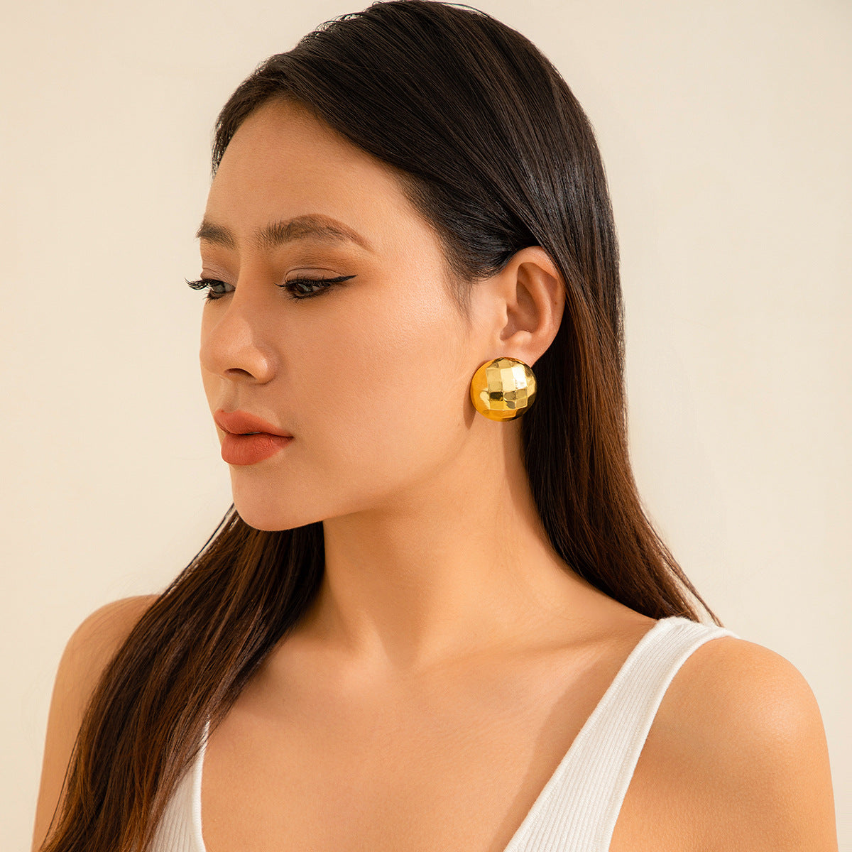 Cut square earrings