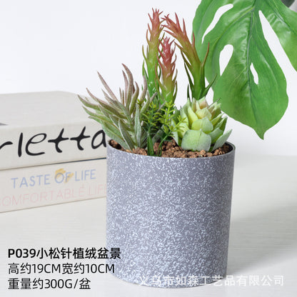 Simulation melamine cement cactus ball bonsai