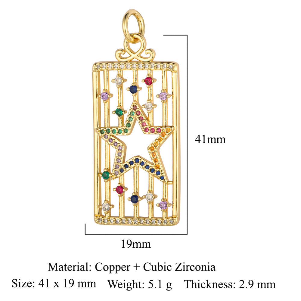 Oil drop copper zircon pendant palm eye face crown