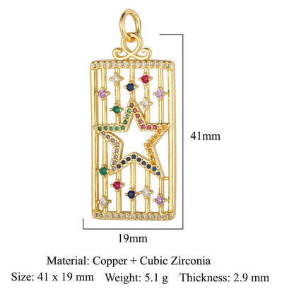 Oil drop copper zircon pendant palm eye face crown