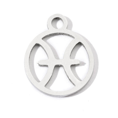 20 pcs/pack twelve constellations titanium steel pendant