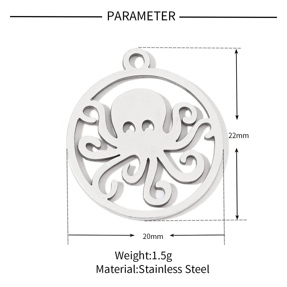 20 pcs/pack Flower Life Tree Hand Titanium Steel Pendant