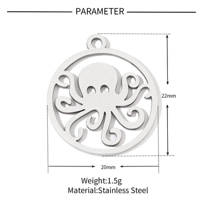 20 pcs/pack Flower Life Tree Hand Titanium Steel Pendant