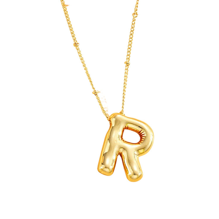 Chubby Letter Pendant Necklace