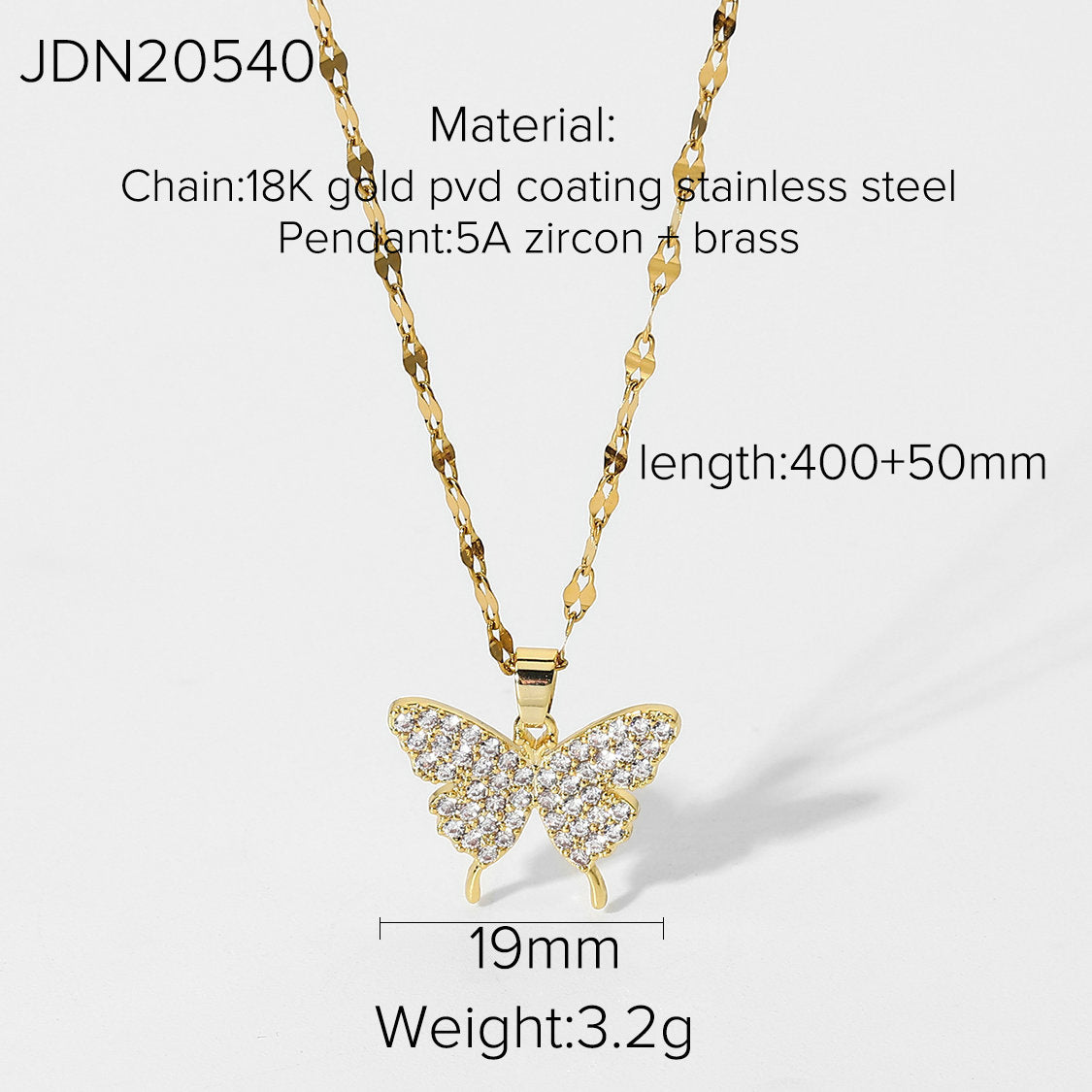Women's Butterfly Collarbone Necklace with Sparkling Stones — Korean Chic