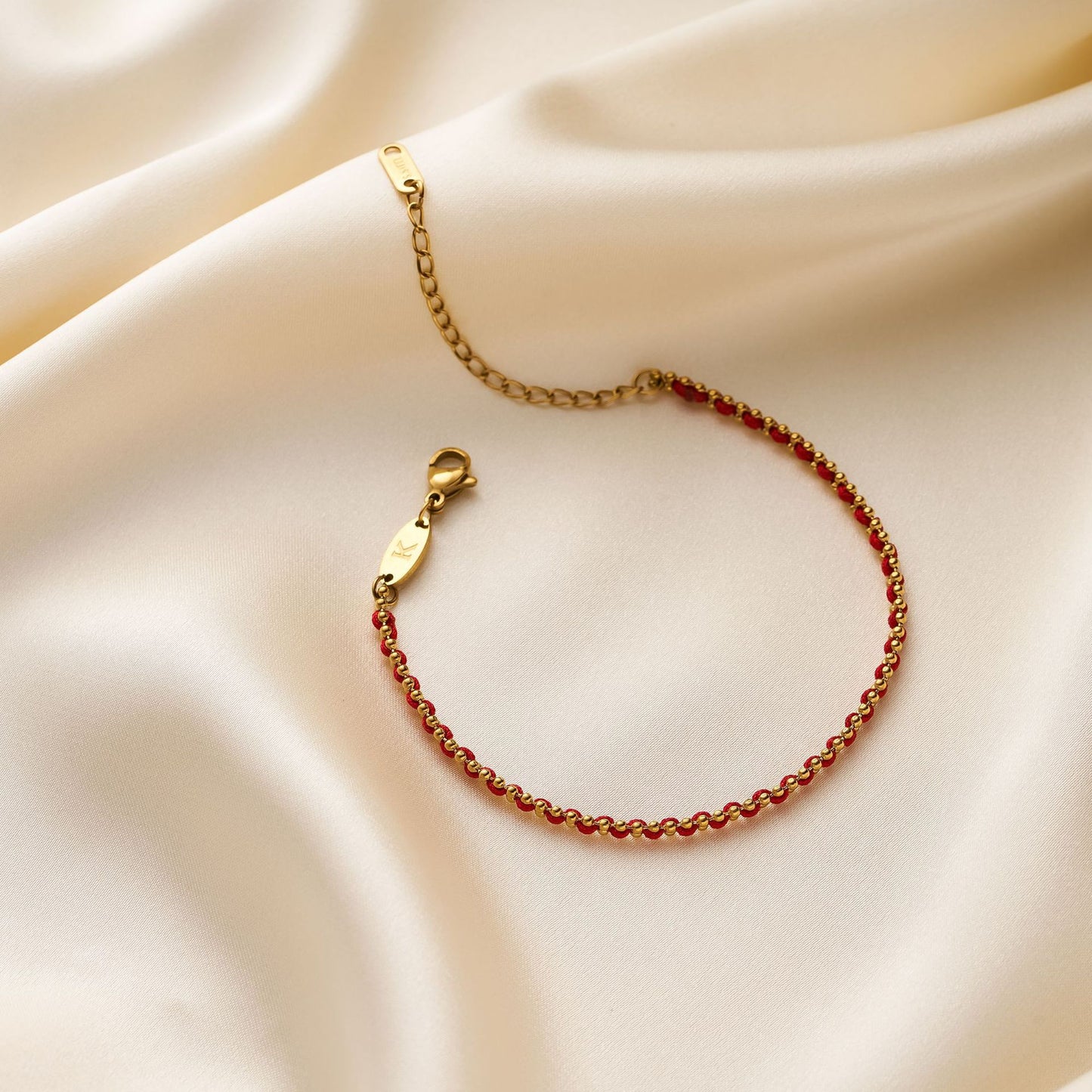 Women's Titanium Steel Red Braided Rope Bracelet — Non-Fading Luxury Gift