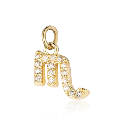 Twelve constellations copper zircon pendant