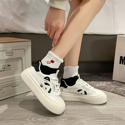 Panda women's platform casual thick-soled sneakers