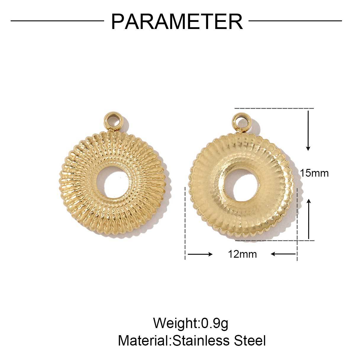 Geometric Threaded Gold Nugget Lucky Bag Titanium Steel Pendant