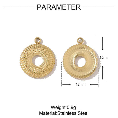 Geometric Threaded Gold Nugget Lucky Bag Titanium Steel Pendant