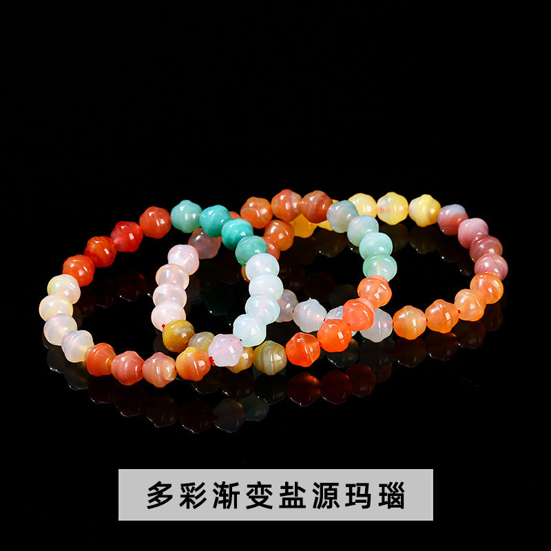 Colorful salt source agate bell bracelet