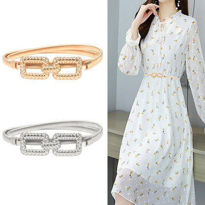 fashion Elastic thin belt female gold