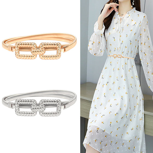 fashion Elastic thin belt female gold