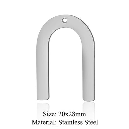 Colgante de acero de titanio con forma geométrica, 5 unidades por bolsa 