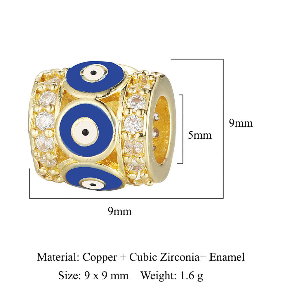 Devil's Eye Copper Zircon Jewelry Beads