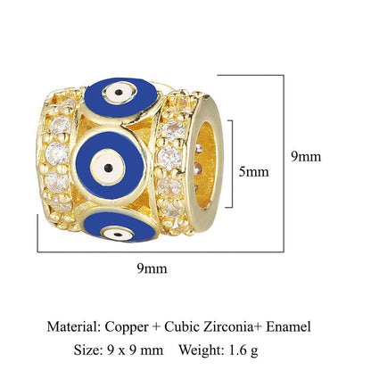 Devil's Eye Copper Zircon Jewelry Beads