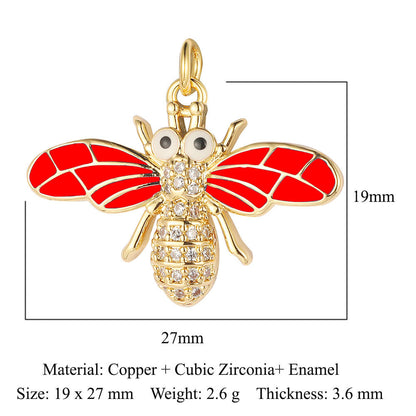 Bee Butterfly Dragonfly Copper Zircon Pendant Devil's Eye