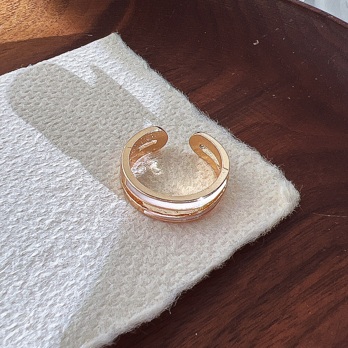 Adjustable Emerald Open Ring