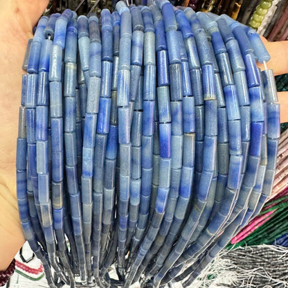 4*13MM natural stone crystal cylindrical spacer beads