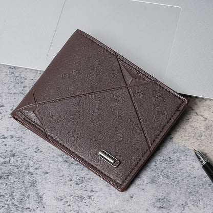 Horizontal soft leather clip wallet