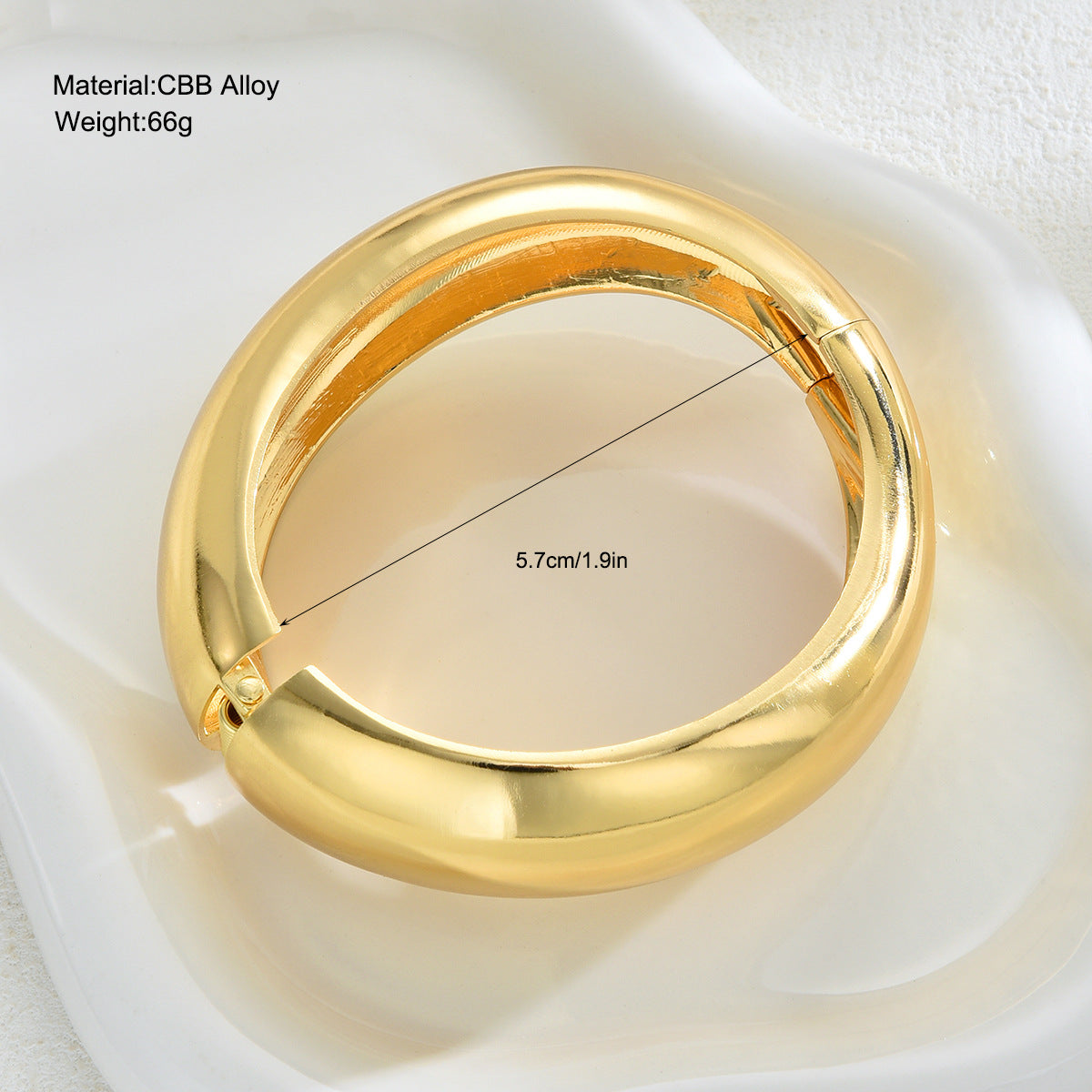 Geometric Alloy Open Bracelet