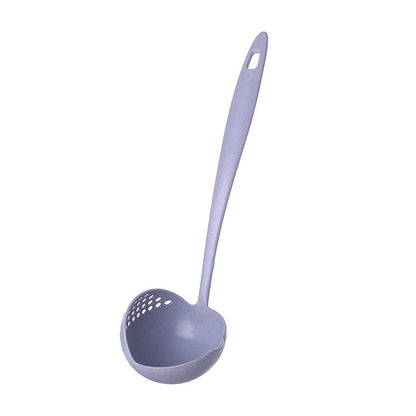 Cuchara de paja de trigo, cuchara de plástico con mango largo 