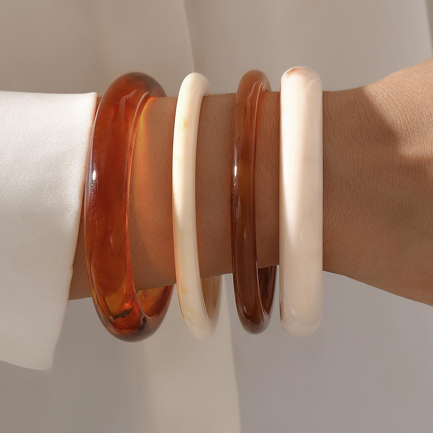 4Pcs Resin Acetate Bracelet Set