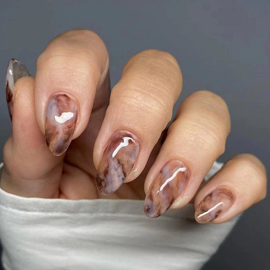 Uñas postizas ovaladas ombré, 24 piezas 