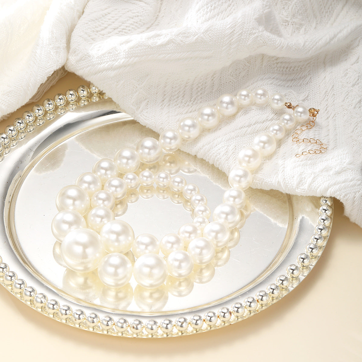 Pearl Necklace & Bracelet Set