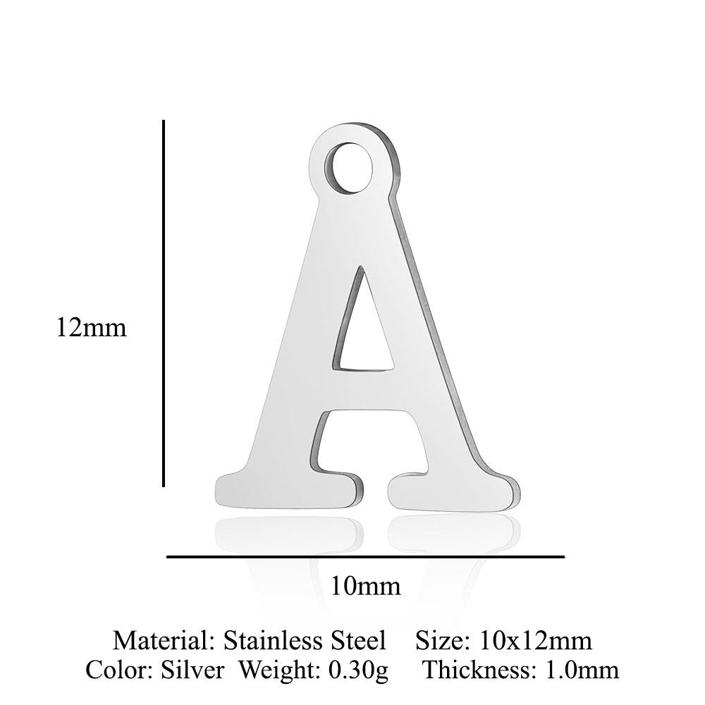 5 pcs/bag letter titanium steel pendant