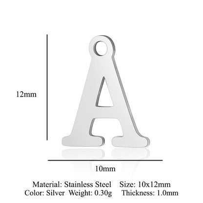 5 pcs/bag letter titanium steel pendant