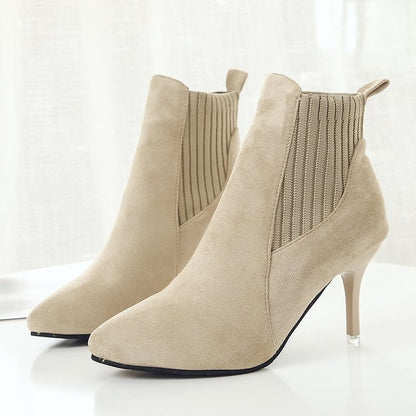Suede Bare Boots High Heel Martin Boots