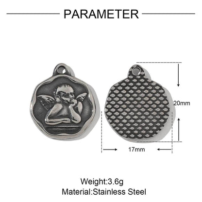 French bow oval zircon titanium steel pendant