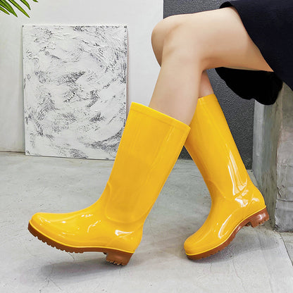 Non-slip work rain shoes solid color