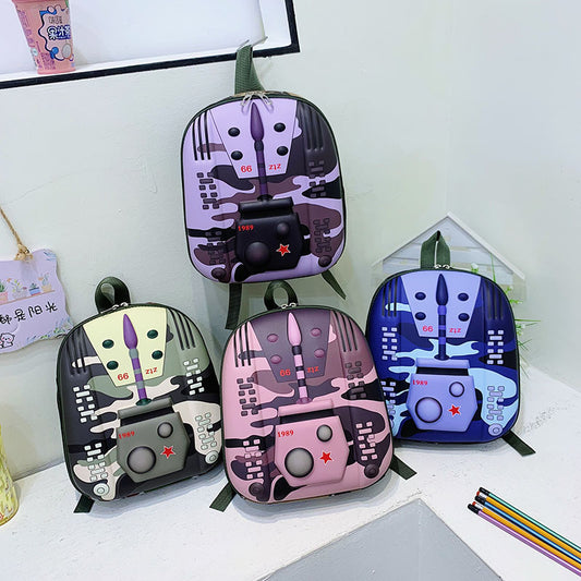 Cute multi-color eggshell school bag