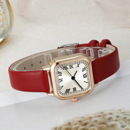 Square Watch Dial Belt Women's Jewelry Set