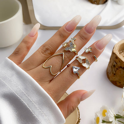 Stacked rhinestone zircon ring