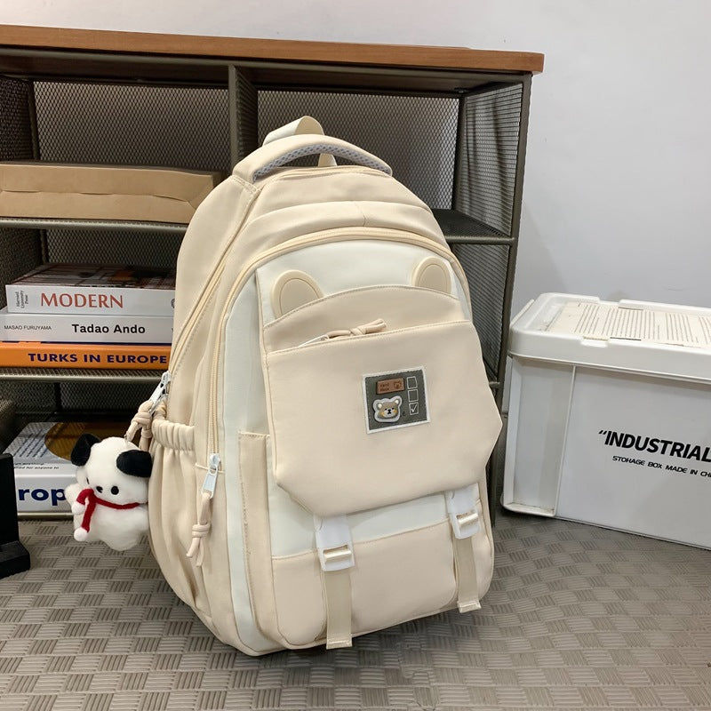 Casual contrast color lightening large capacity backpack