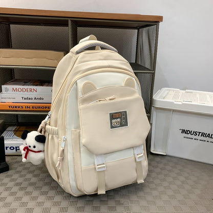 Casual contrast color lightening large capacity backpack