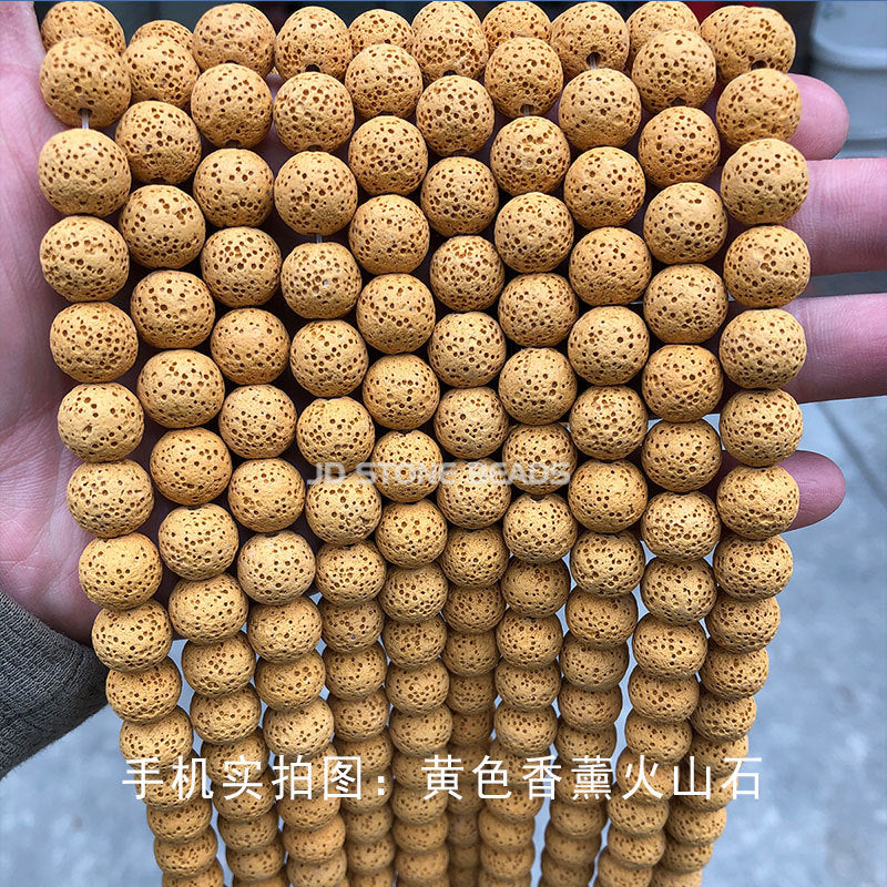 Colored volcanic stone loose beads