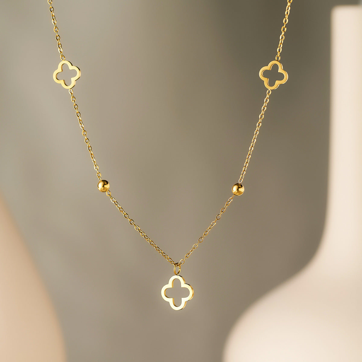 18K Gold Plated Four-Leaf Clover Necklace