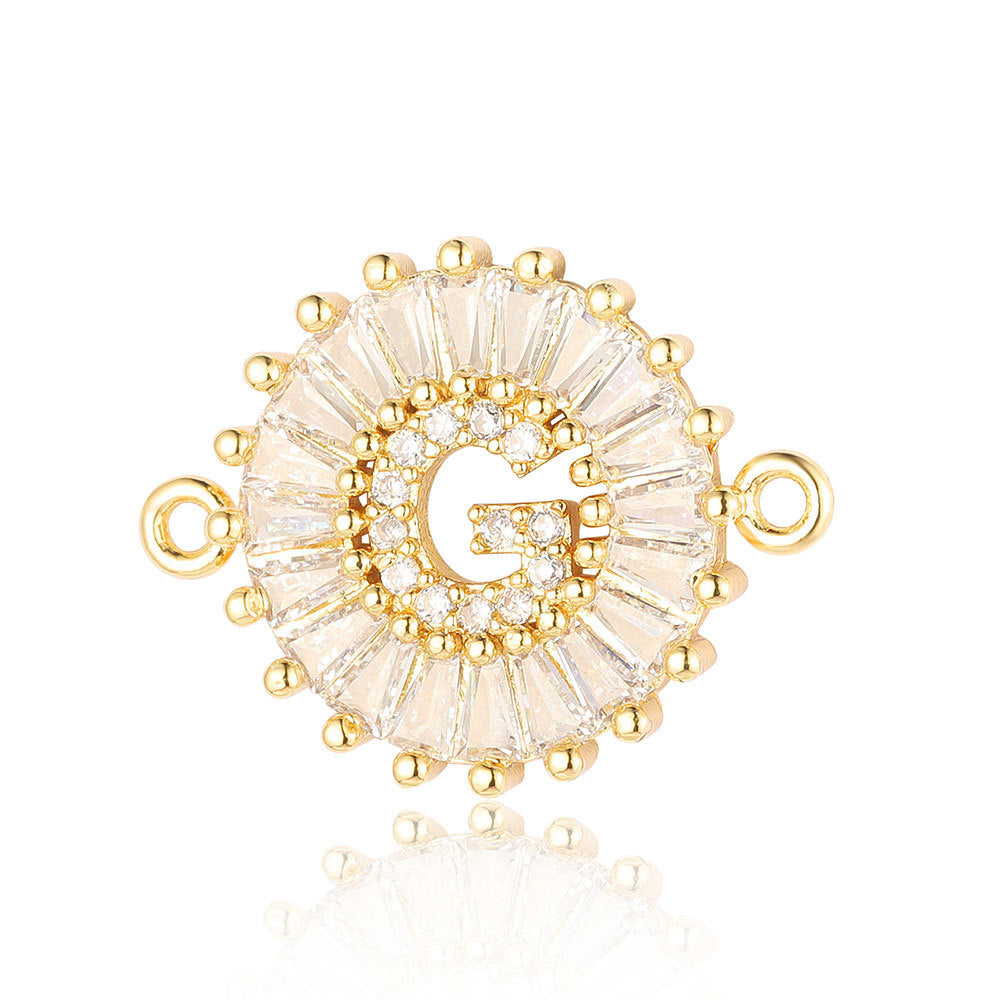 fashion 26 English letters copper zircon pendant