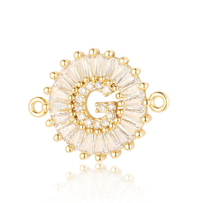 fashion 26 English letters copper zircon pendant