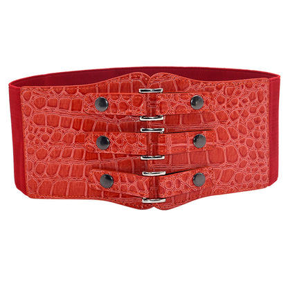 Black extra wide waist seal female alligator pattern