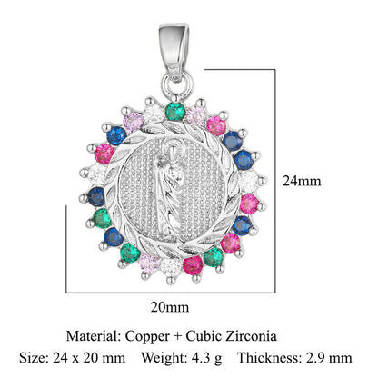 Copper zircon Virgin Mary pendant pendant